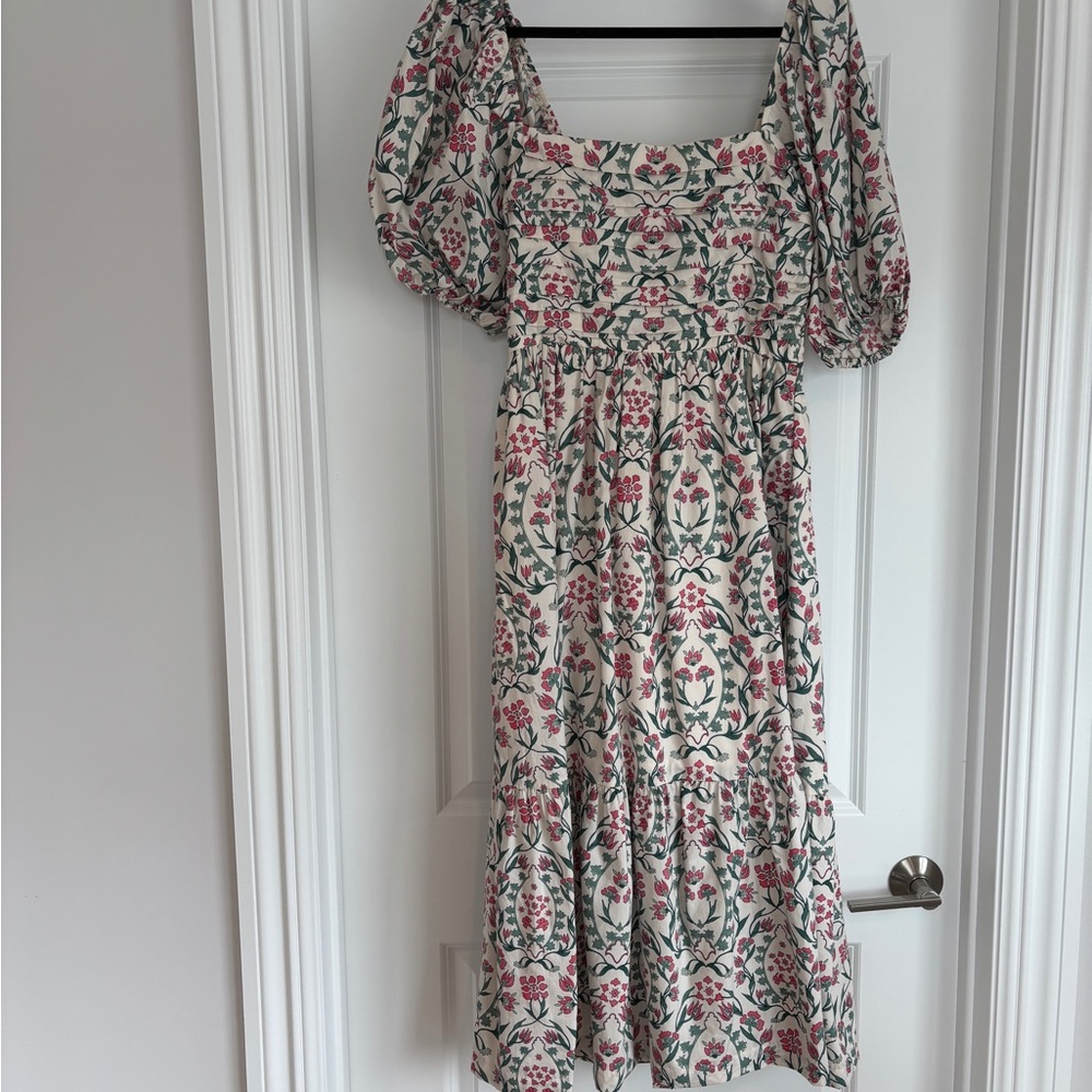Abercrombie & Fitch Floral Midi Dress - Pink and Green